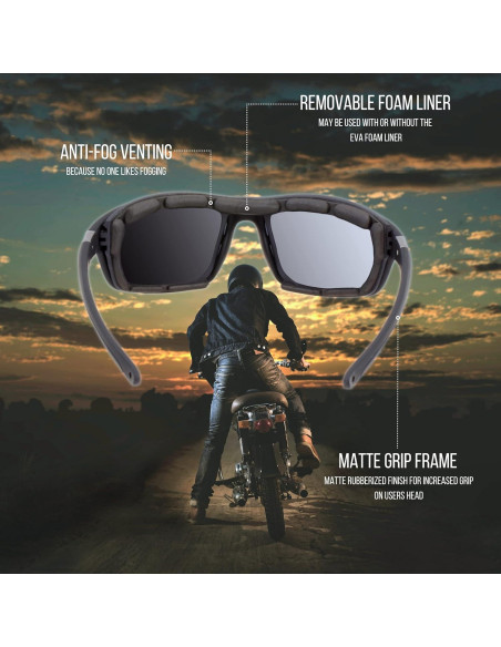 Gafas de sol WYND Blocker WB335BMVR UV400 para moto Gafas de sol WYND Blocker WB335BMVR UV400 para moto