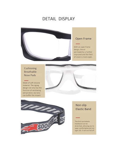 Gafas deportivas SooGree 8012 antiempañante para baloncesto
