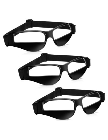 Gafas de Dribbling Baloncesto Ajustables 3 Piezas Negras