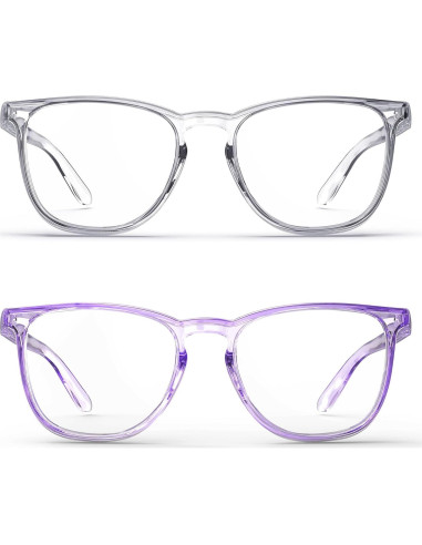 Gafas de Seguridad Anti-Vaho 2 Pack Claro y Púrpura