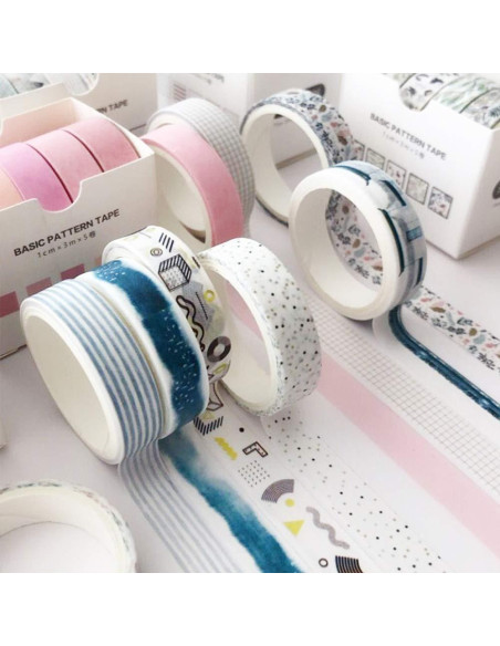 Cinta Washi YUBBAEX 5 Rollos 10mm Decorativa Creativa Cinta Washi YUBBAEX 5 Rollos 10mm Decorativa Creativa