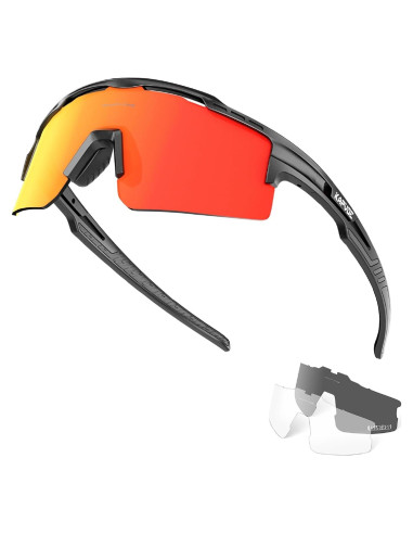 Gafas de Ciclismo KAPVOE con 3 Lentes UV400 para MTB