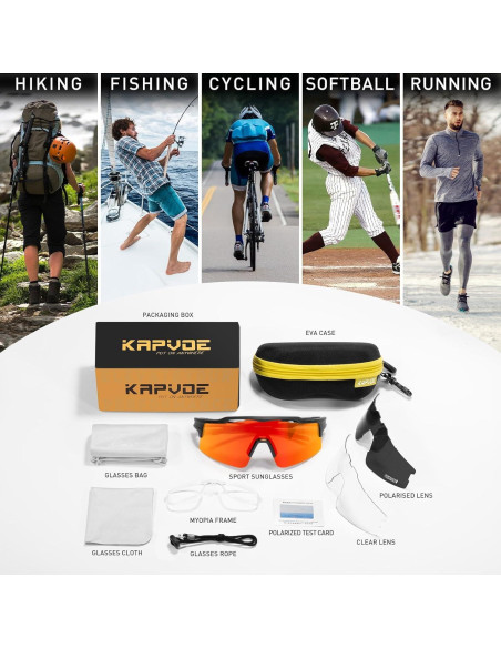 Gafas de Ciclismo KAPVOE con 3 Lentes UV400 para MTB Gafas de Ciclismo KAPVOE con 3 Lentes UV400 para MTB