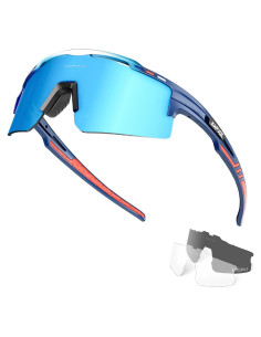 Gafas de Ciclismo KAPVOE UV400 con 3 Lentes Reemplazables