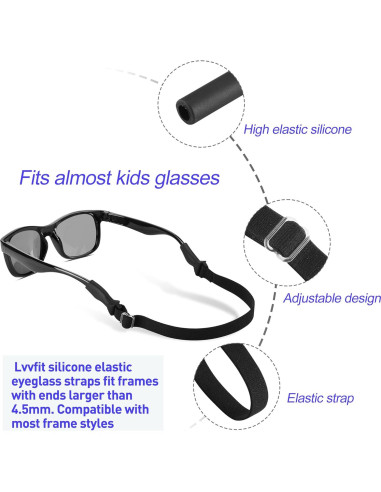 Correas para Gafas LVVFIT Niños 16.5-25.4 cm 4 Piezas Amarillo