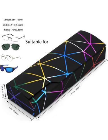 Estuche para Gafas Abwuulq Negro 16x5 cm Rígido Unisex