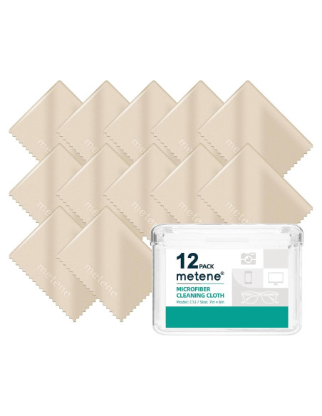 Paquete de 12 Paños de Microfibra Metene Beige 8.89x6.9 cm Paquete de 12 Paños de Microfibra Metene Beige 8.89x6.9 cm