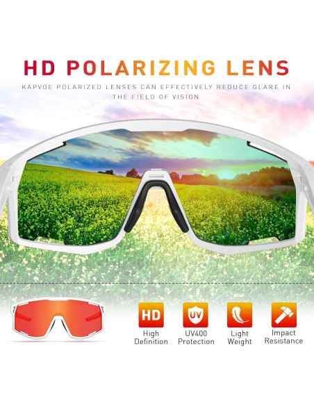 Gafas de sol KAPVOE polarizadas UV400 para ciclismo y deportes Gafas de sol KAPVOE polarizadas UV400 para ciclismo y deportes