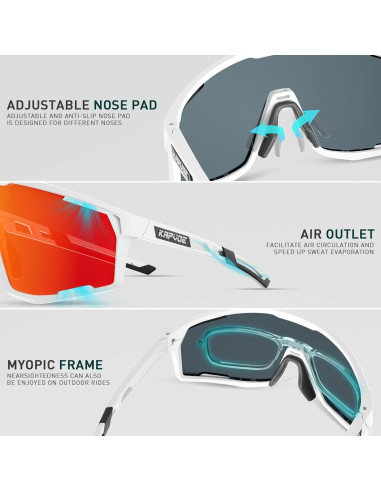 Gafas de sol KAPVOE polarizadas UV400 para ciclismo y deportes