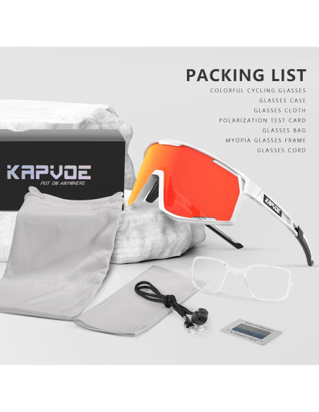 Gafas de sol KAPVOE polarizadas UV400 para ciclismo y deportes Gafas de sol KAPVOE polarizadas UV400 para ciclismo y deportes