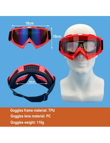Gafas de motocross LJDJ Lj24-06 Naranja y coloridas