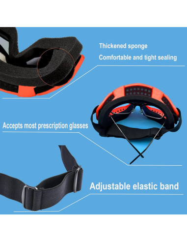 Gafas de motocross LJDJ Lj24-06 Naranja y coloridas