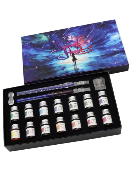 Conjunto de Plumas de Caligrafía de Vidrio AXEARTE 18 Piezas Conjunto de Plumas de Caligrafía de Vidrio AXEARTE 18 Piezas