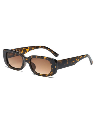 Gafas de sol UV400 unisex marco cuadrado ámbar