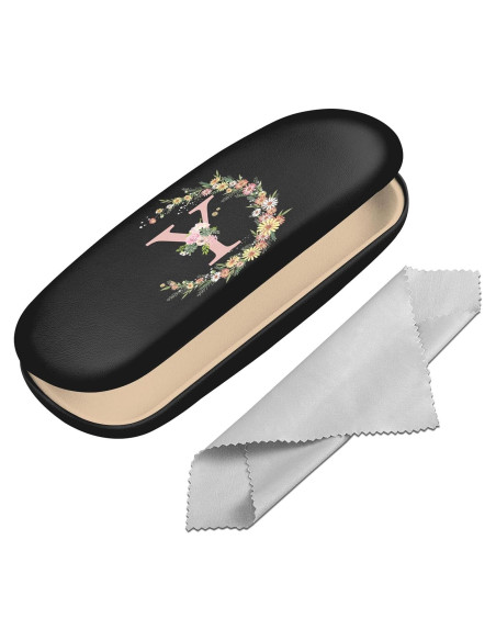 Estuche Duro para Gafas con Letra Inicial y Paño de Limpieza Estuche Duro para Gafas con Letra Inicial y Paño de Limpieza