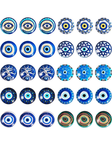 Cabochones de Vidrio Ojo Maligno 12mm 60pcs PH PandaHall Cabochones de Vidrio Ojo Maligno 12mm 60pcs PH PandaHall