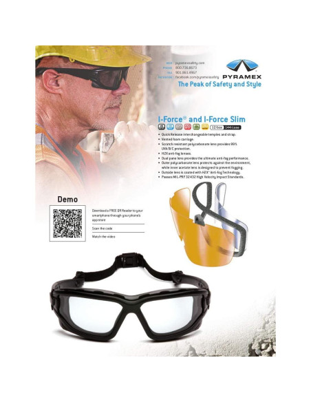 Gafas de protección deportivas Pyramex I-Force doble lente Gafas de protección deportivas Pyramex I-Force doble lente