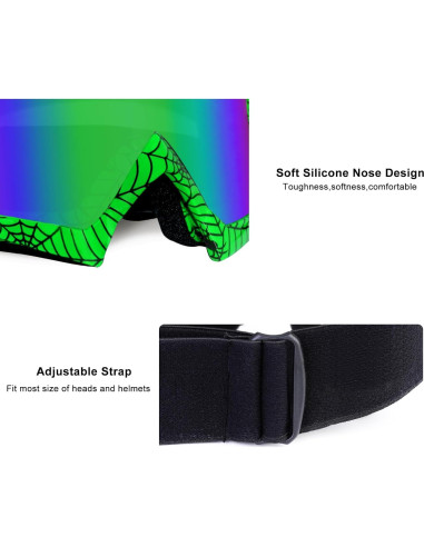 Gafas de Motocross ZukMi Lente Verde Anti Rayones