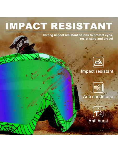 Gafas de Motocross ZukMi Lente Verde Anti Rayones Gafas de Motocross ZukMi Lente Verde Anti Rayones