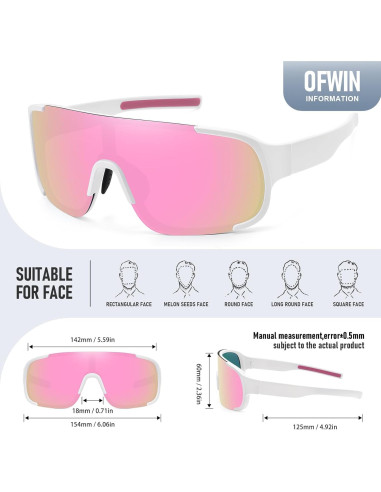 Gafas de sol deportivas Ofwin UV400 para pesca y running