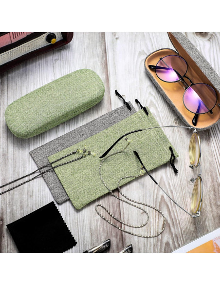 Frienda Funda Dura para Gafas 2 Set Verde y Gris Frienda Funda Dura para Gafas 2 Set Verde y Gris