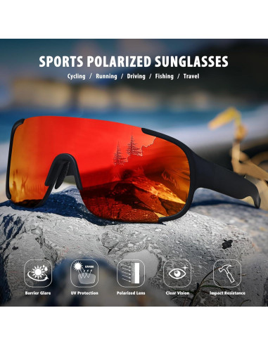 Gafas de sol deportivas Ofwin UV400 unisex para running y pesca