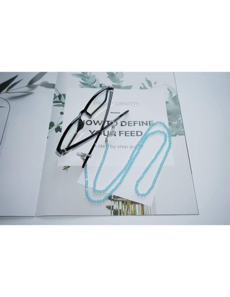 Cadena de Gafas de Cristal Azul para Mujeres 75 cm Cadena de Gafas de Cristal Azul para Mujeres 75 cm