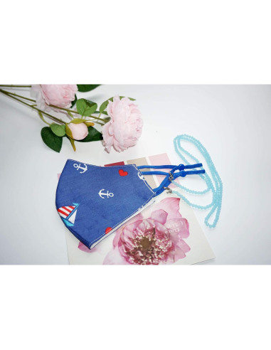 Cadena de Gafas de Cristal Azul para Mujeres 75 cm