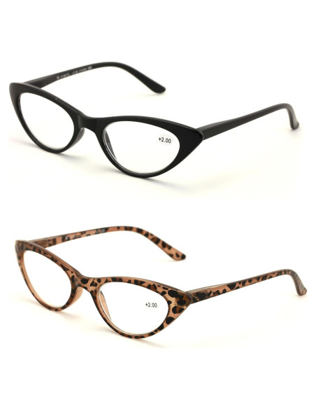 Gafas de Lectura Vintage Estilo Gato V.W.E. 1.25x 2 Pares Gafas de Lectura Vintage Estilo Gato V.W.E. 1.25x 2 Pares