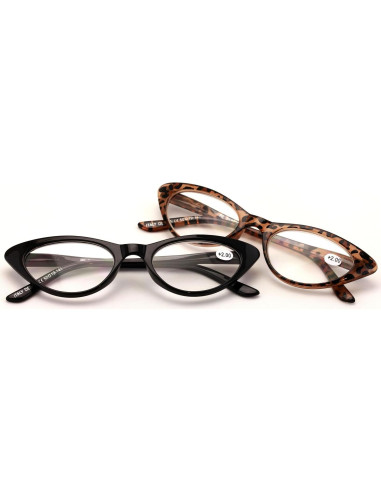 Gafas de Lectura Vintage Estilo Gato V.W.E. 1.25x 2 Pares