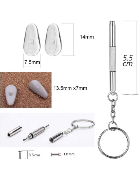 Kit de reparación de almohadillas para gafas Janky con tornillos Kit de reparación de almohadillas para gafas Janky con tornillos