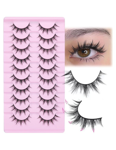 Pestañas Postizas FANXITON Manga 14mm Efecto Natural 10 Pares