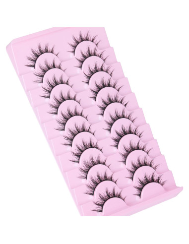 Pestañas Postizas FANXITON Manga 14mm Efecto Natural 10 Pares