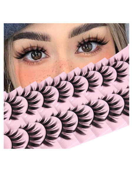 Pestañas Postizas FANXITON 16mm Estilo Japonés 10 Pares Pestañas Postizas FANXITON 16mm Estilo Japonés 10 Pares