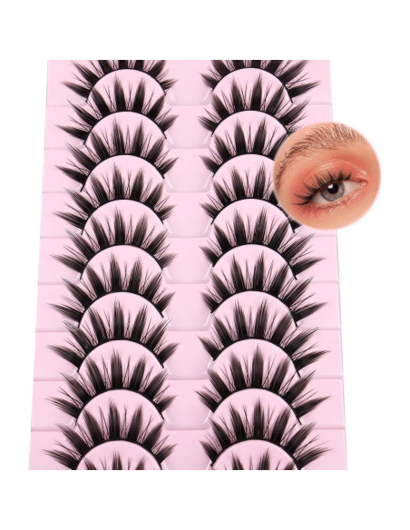 Pestañas Postizas FANXITON 16mm Estilo Japonés 10 Pares Pestañas Postizas FANXITON 16mm Estilo Japonés 10 Pares