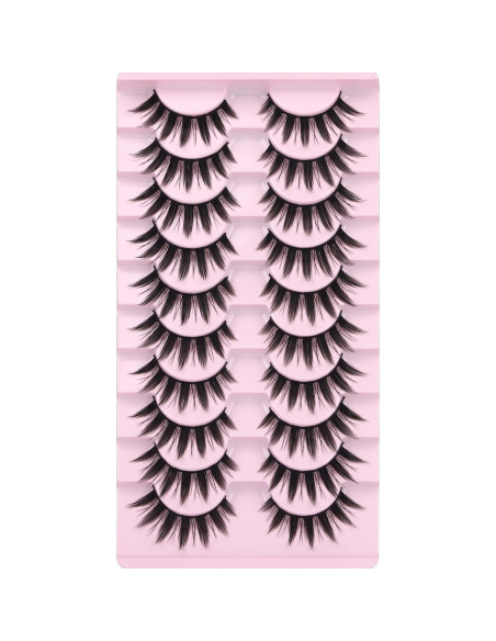 Pestañas Postizas FANXITON 16mm Estilo Japonés 10 Pares Pestañas Postizas FANXITON 16mm Estilo Japonés 10 Pares