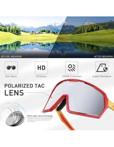 Gafas de Ciclismo KAPVOE K160 Polarizadas UV400 Unisex