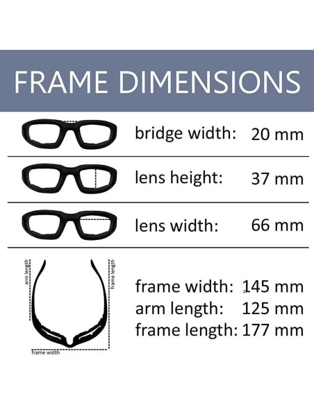 Paquete de 3 Gafas de Motocicleta Acolchadas UV400 Paquete de 3 Gafas de Motocicleta Acolchadas UV400