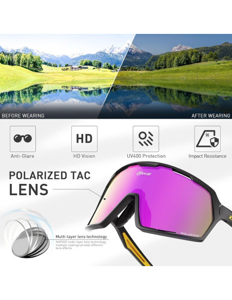 Gafas de Ciclismo KAPVOE K160 Polarizadas UV400 Unisex Gafas de Ciclismo KAPVOE K160 Polarizadas UV400 Unisex