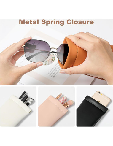 Estuche para Gafas MEIBOOCH de Cuero Suave Grande
