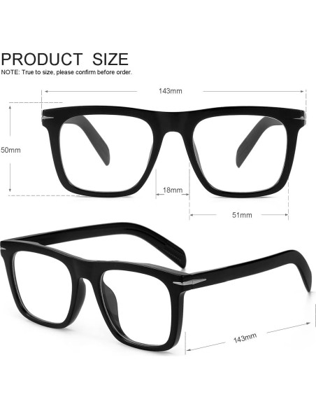 Gafas Cuadradas JOVAKIT Unisex Anti-Luz Azul 51mm Gafas Cuadradas JOVAKIT Unisex Anti-Luz Azul 51mm