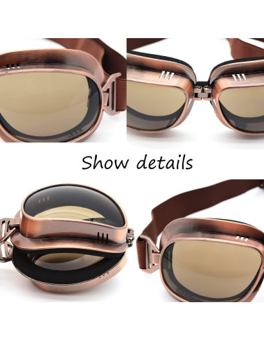 Gafas de piloto vintage Kucehiup UV protección y plegables