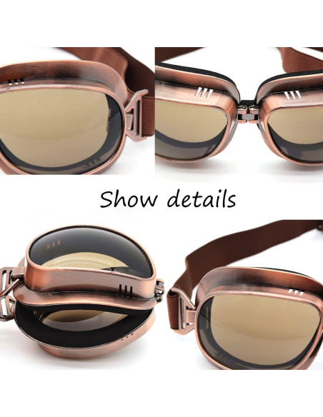 Gafas de piloto vintage Kucehiup UV protección y plegables