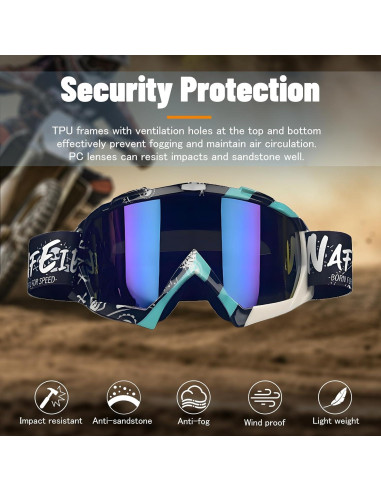 Gafas de Motocross YOHOG OTG UV400 para Adultos y Niños