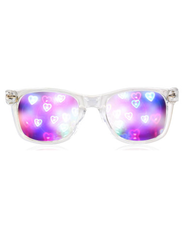 Gafas de Difracción GloFX Corazón 3D Arcoíris para Raves