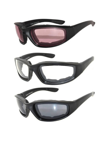 Juego de 3 gafas de sol para motocicleta UV400 - Unisex