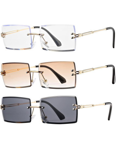Gafas de Sol Rectangulares UV400 Metalicas A1 - 58mm