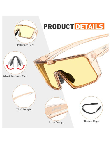 Gafas de Ciclismo KAPVOE Polarizadas UV400 para MTB