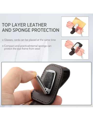 Soporte de Gafas Mudder para Coche Clip Visera Café