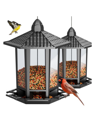 Comedero para Aves Birdream 2 Pcs Negro Retro 2.27 kg